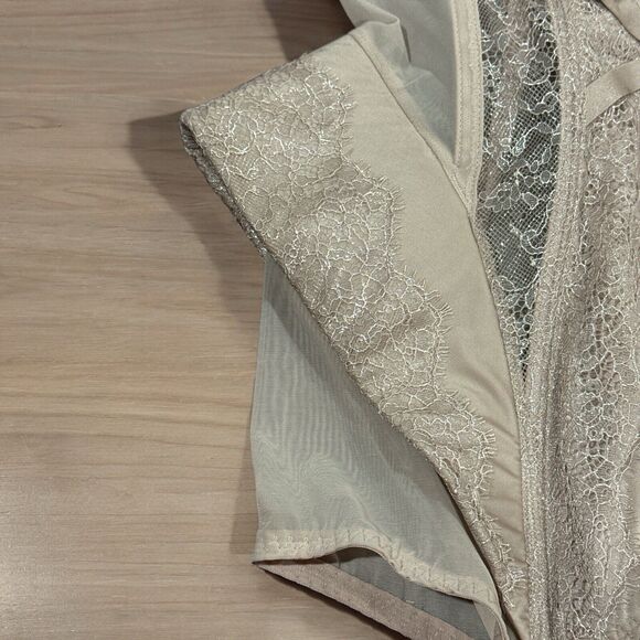 Victoria's Secret Strappy Eyelash Corset Boning W/Garters Nude 36B RARE Sexy - Picture 4 of 9